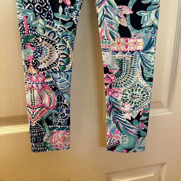 Lilly Pulitzer Maia Leggings Pants Lookin Sharp Pull On Girls Size Medium 8-10 - Picture 4 of 11
